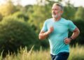 a 55 year old man jogging as a way to relieve stress