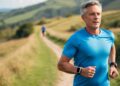 50 year old man jogging to keep his heart healthy