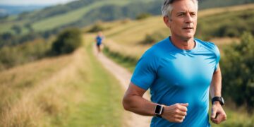 50 year old man jogging to keep his heart healthy