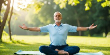 older man recovering from his workout