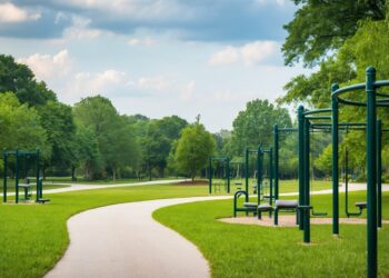 exercising in the park