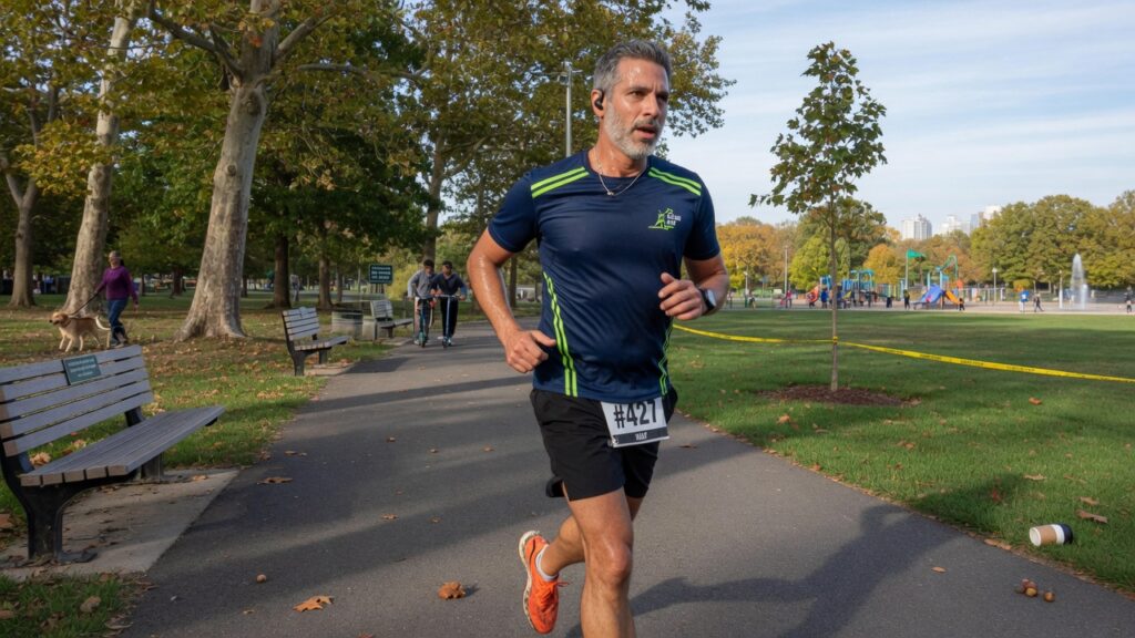 Man doing a park run