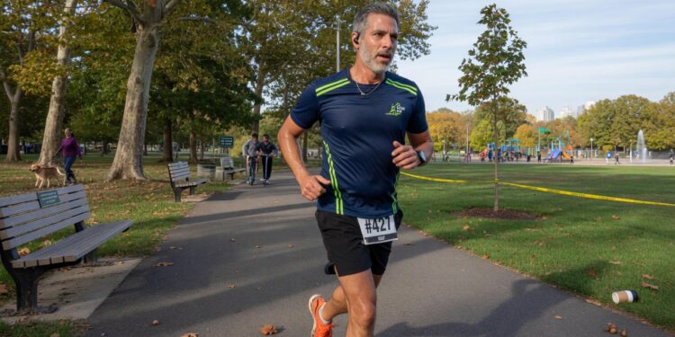 Man doing a park run