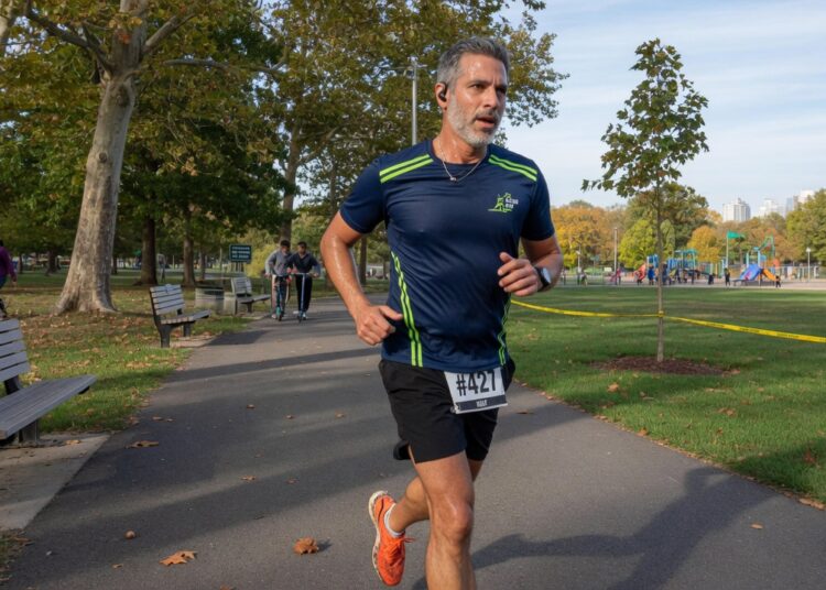Man doing a park run