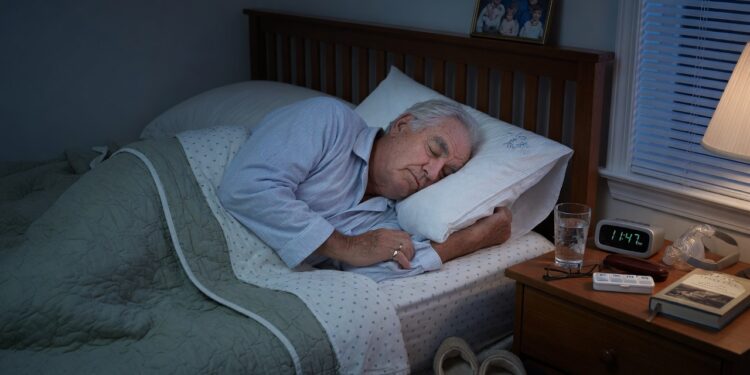 aged man sleeping