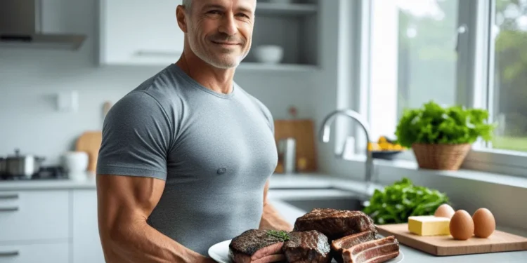 man preparing a carnivore dinner